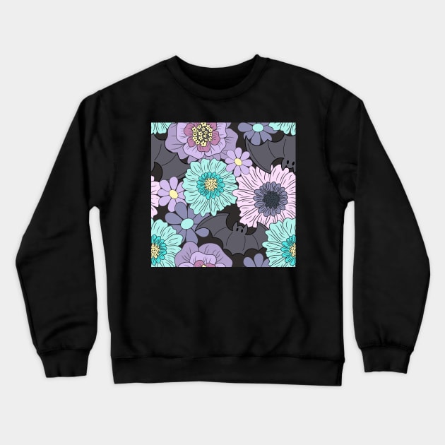 Batty Boho Flowers Crewneck Sweatshirt by Milibella